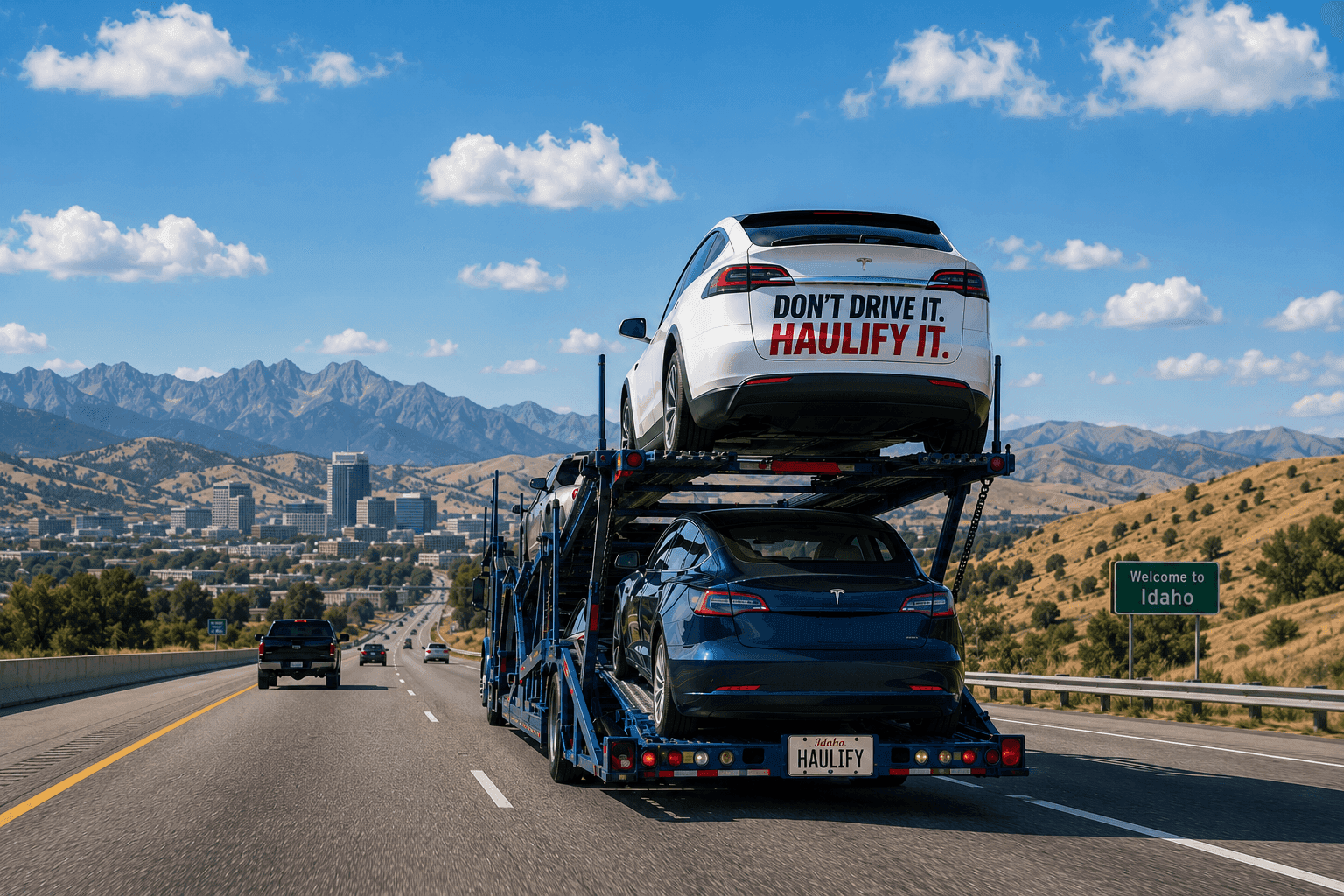 Car carrier truck transporting vehicles
