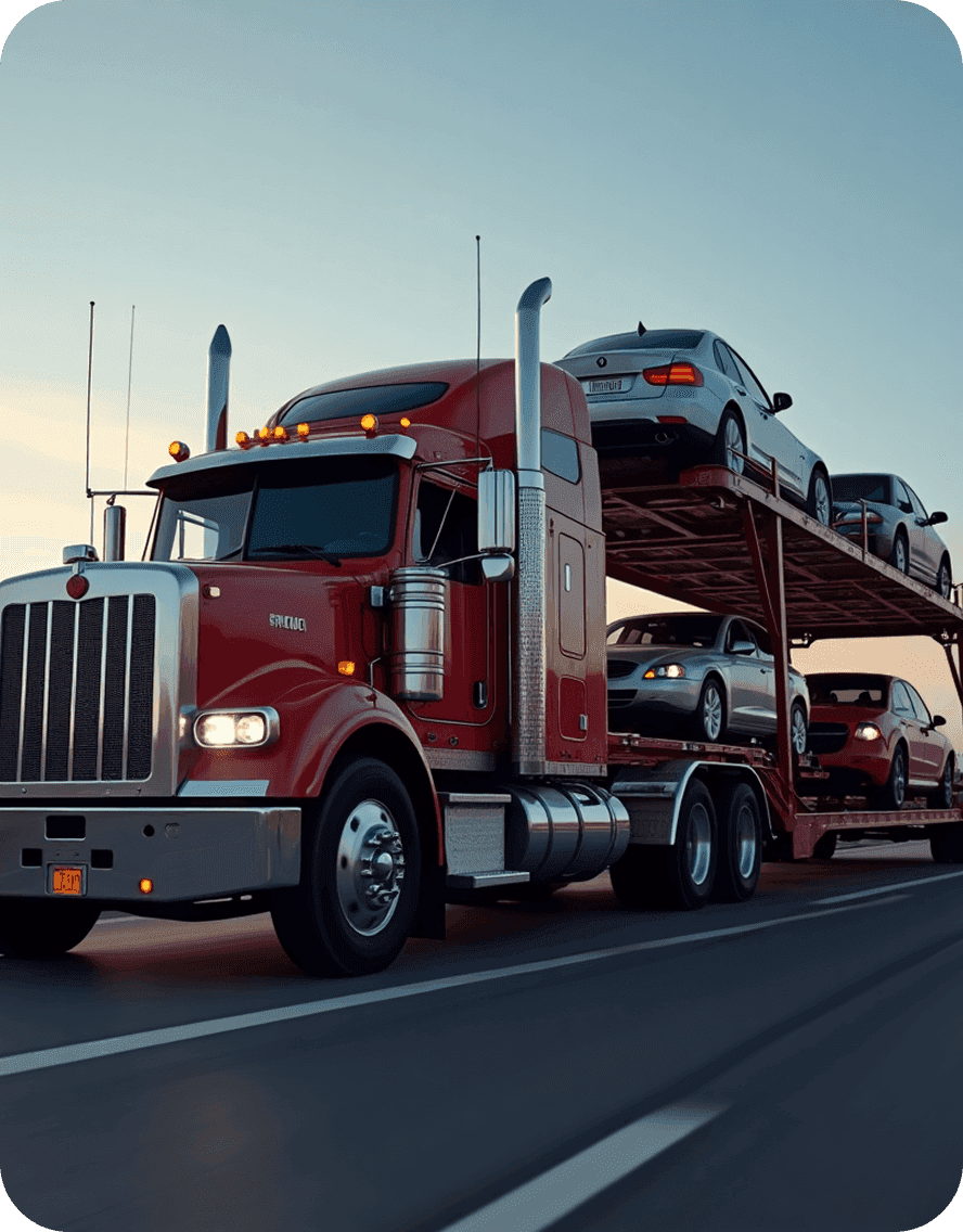 Car carrier truck transporting vehicles
