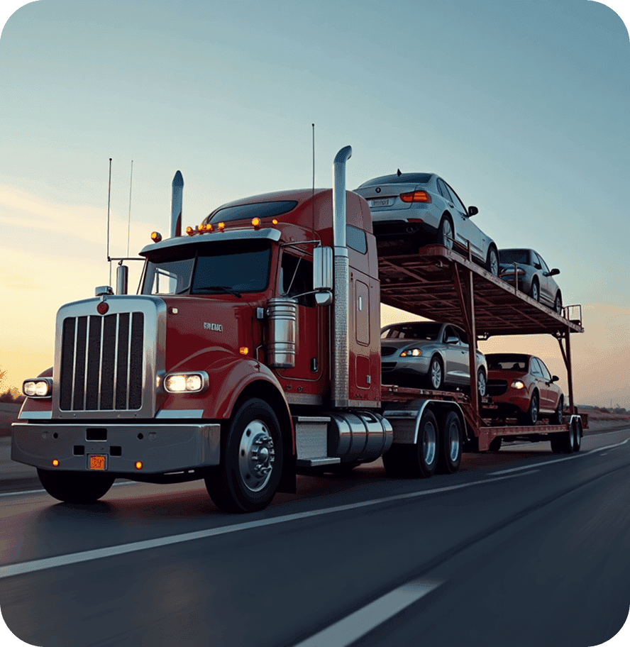 Car carrier truck transporting vehicles