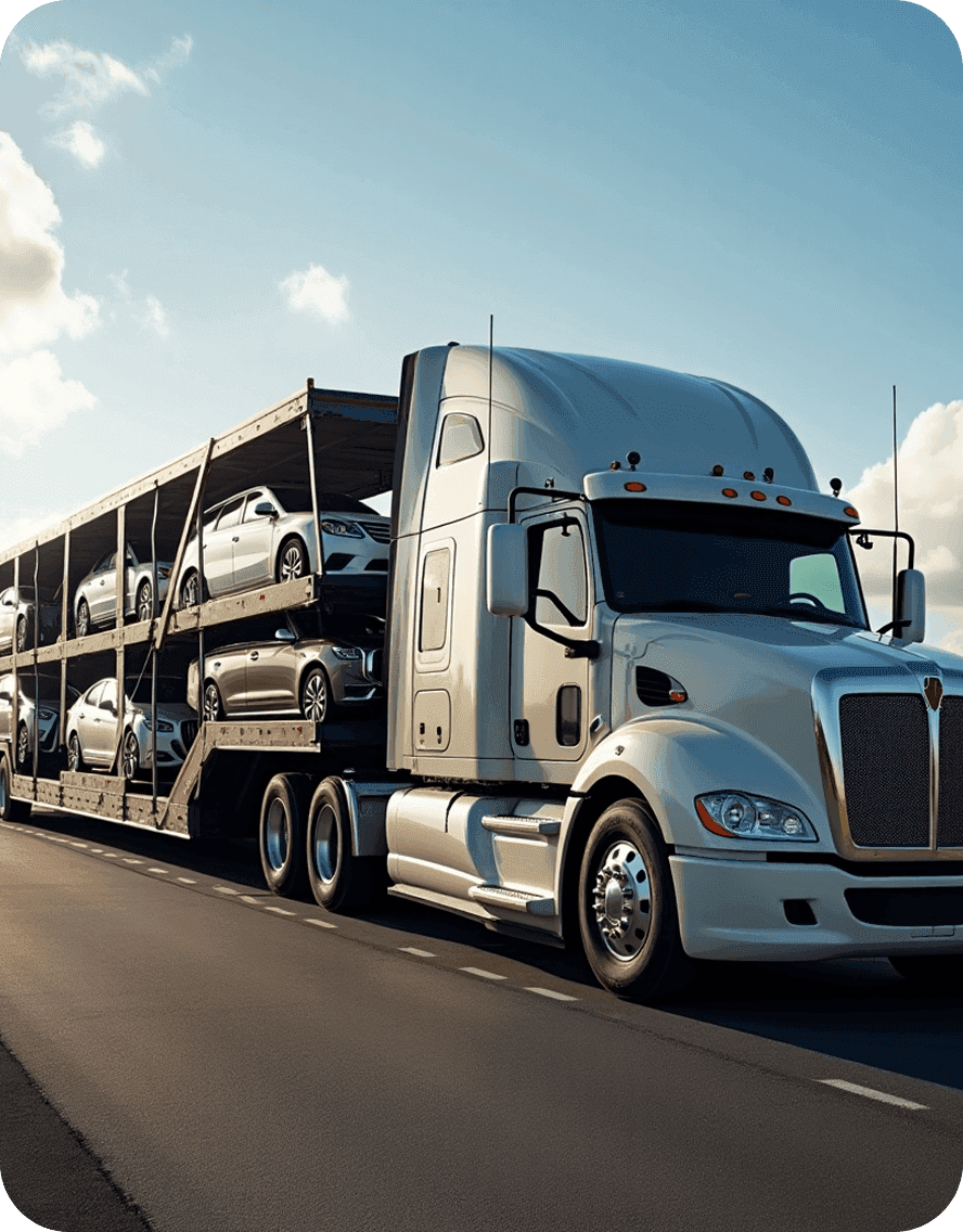 Car carrier truck transporting vehicles