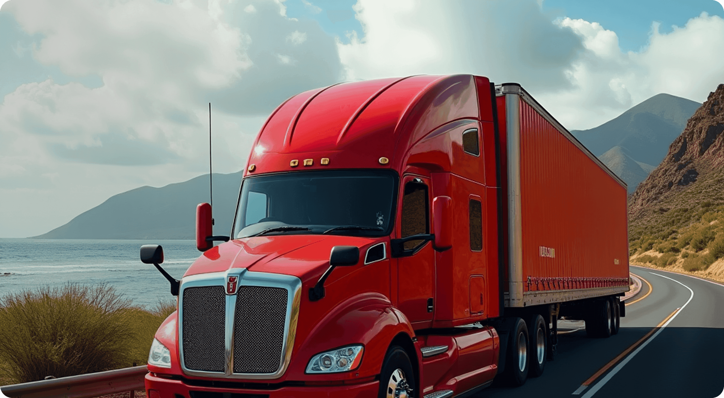 Car carrier truck transporting vehicles on a forest road