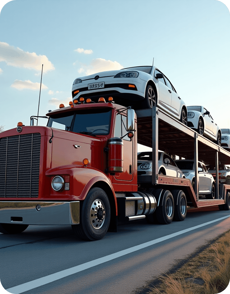 Car carrier truck transporting vehicles