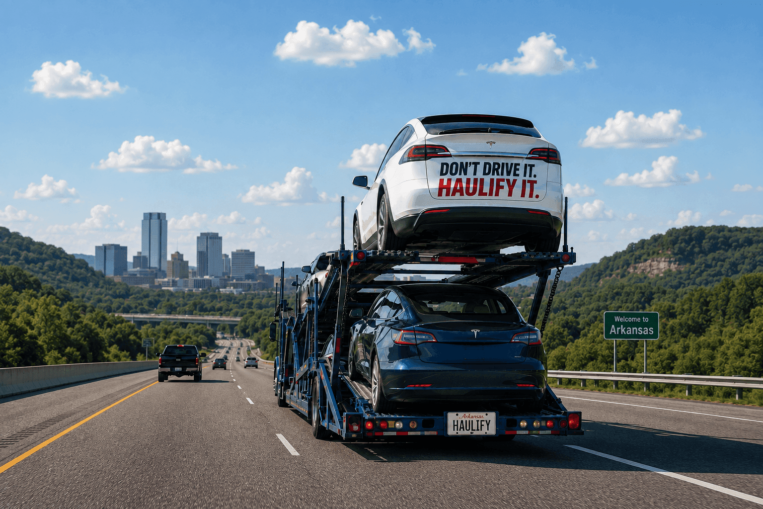 Car carrier truck transporting vehicles