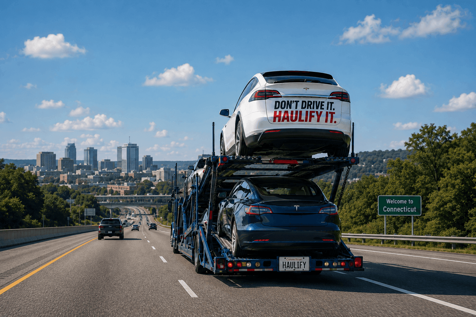 Car carrier truck transporting vehicles