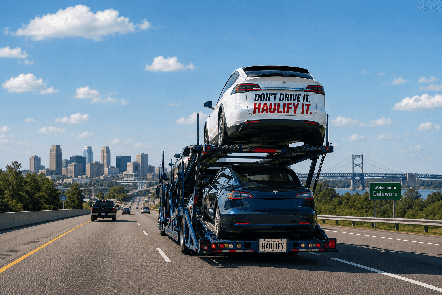 Car carrier truck transporting vehicles