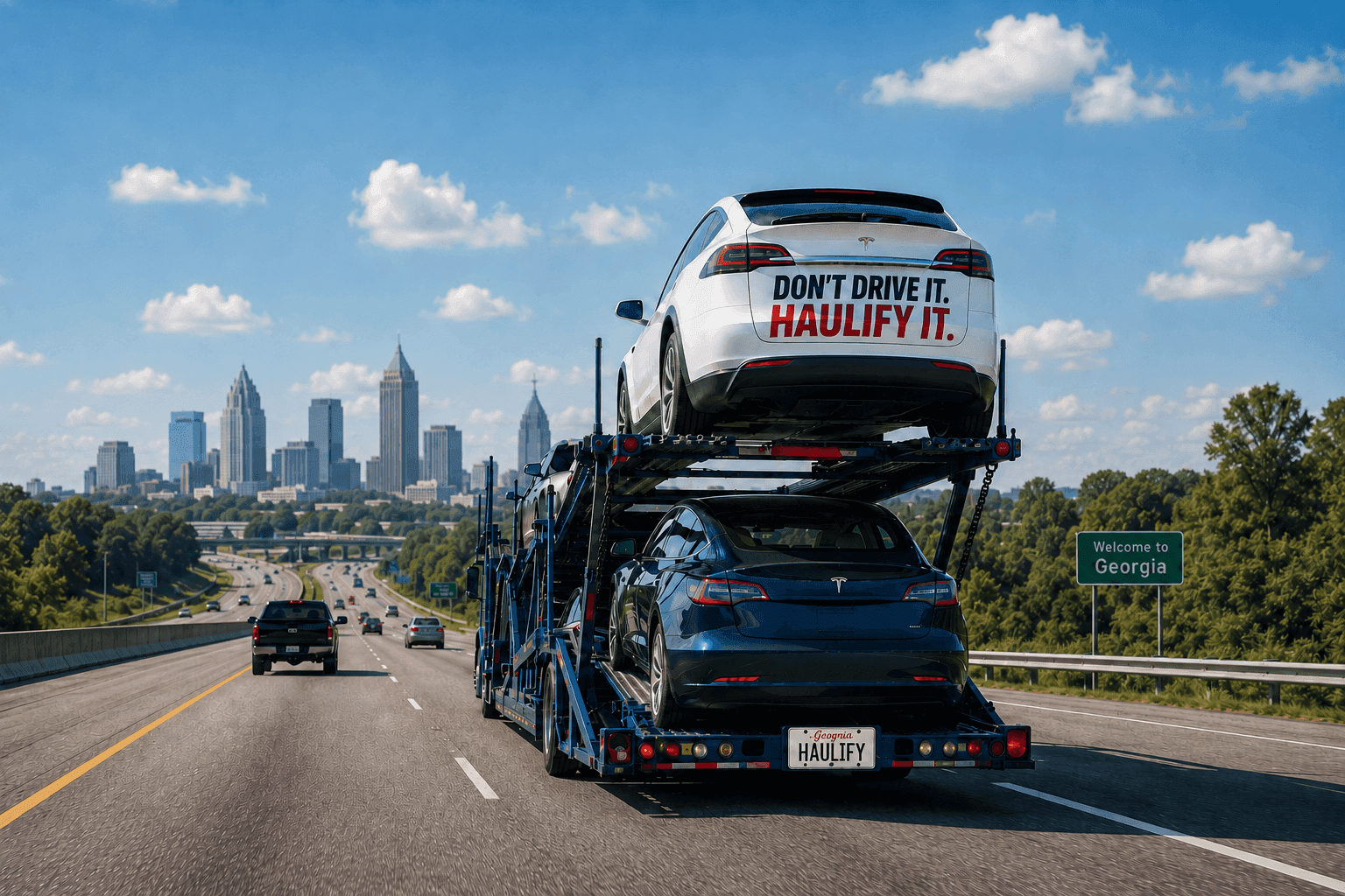 Car carrier truck transporting vehicles