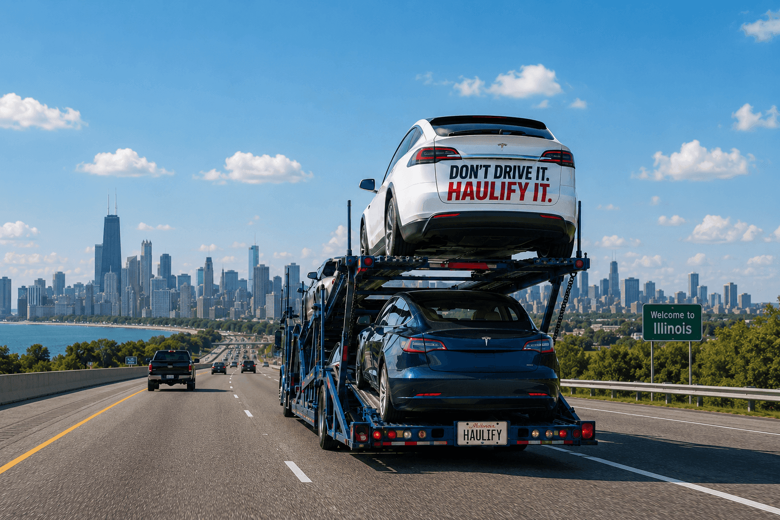 Car carrier truck transporting vehicles