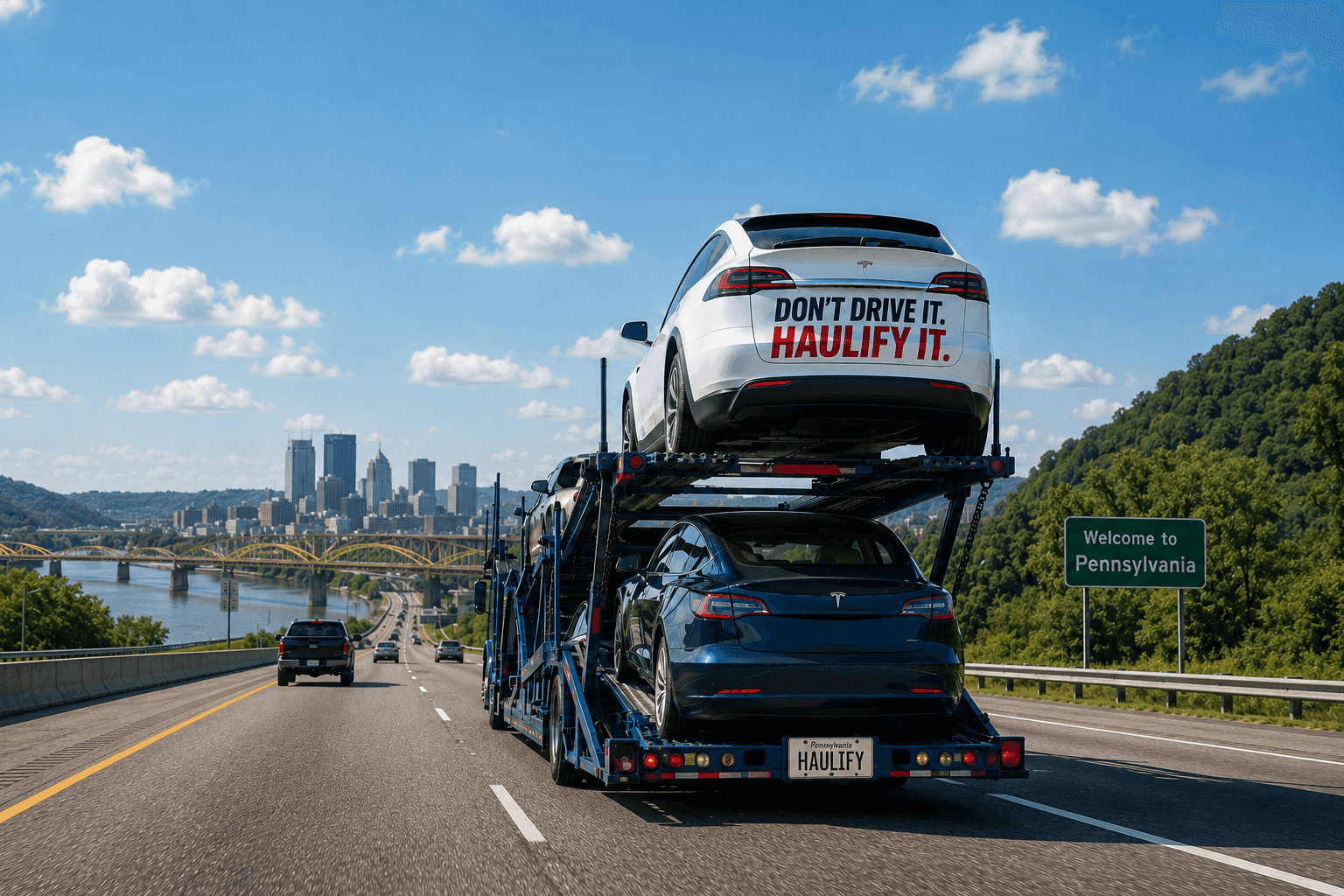 Car carrier truck transporting vehicles