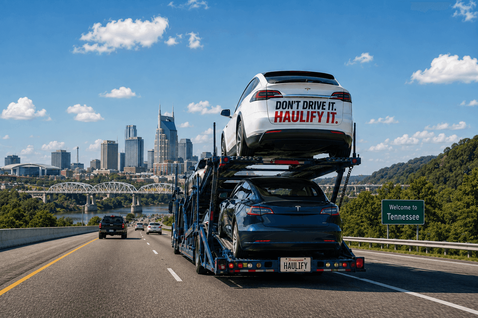 Car carrier truck transporting vehicles