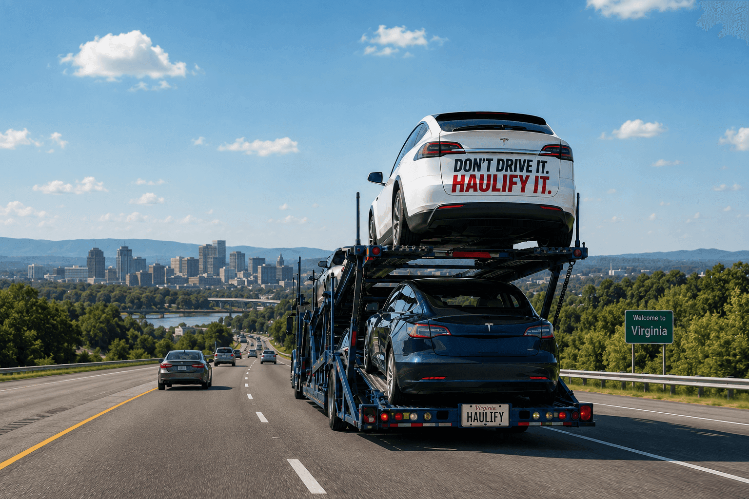 Car carrier truck transporting vehicles