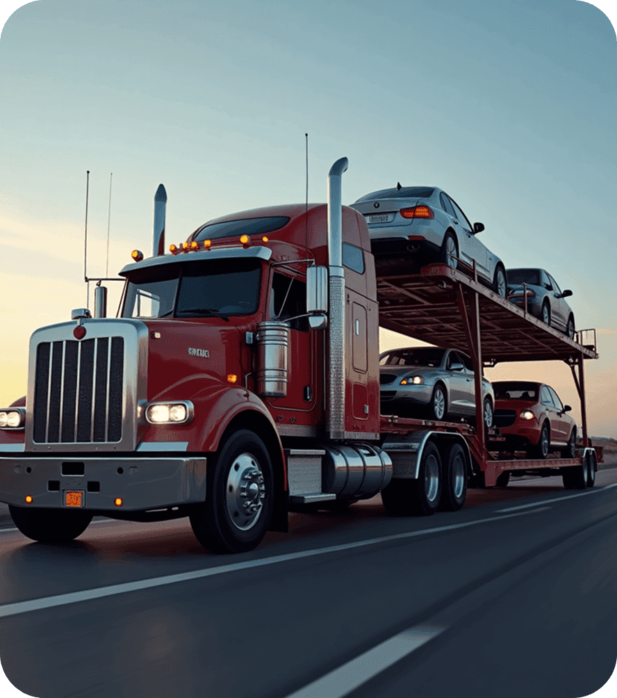Car carrier truck transporting vehicles