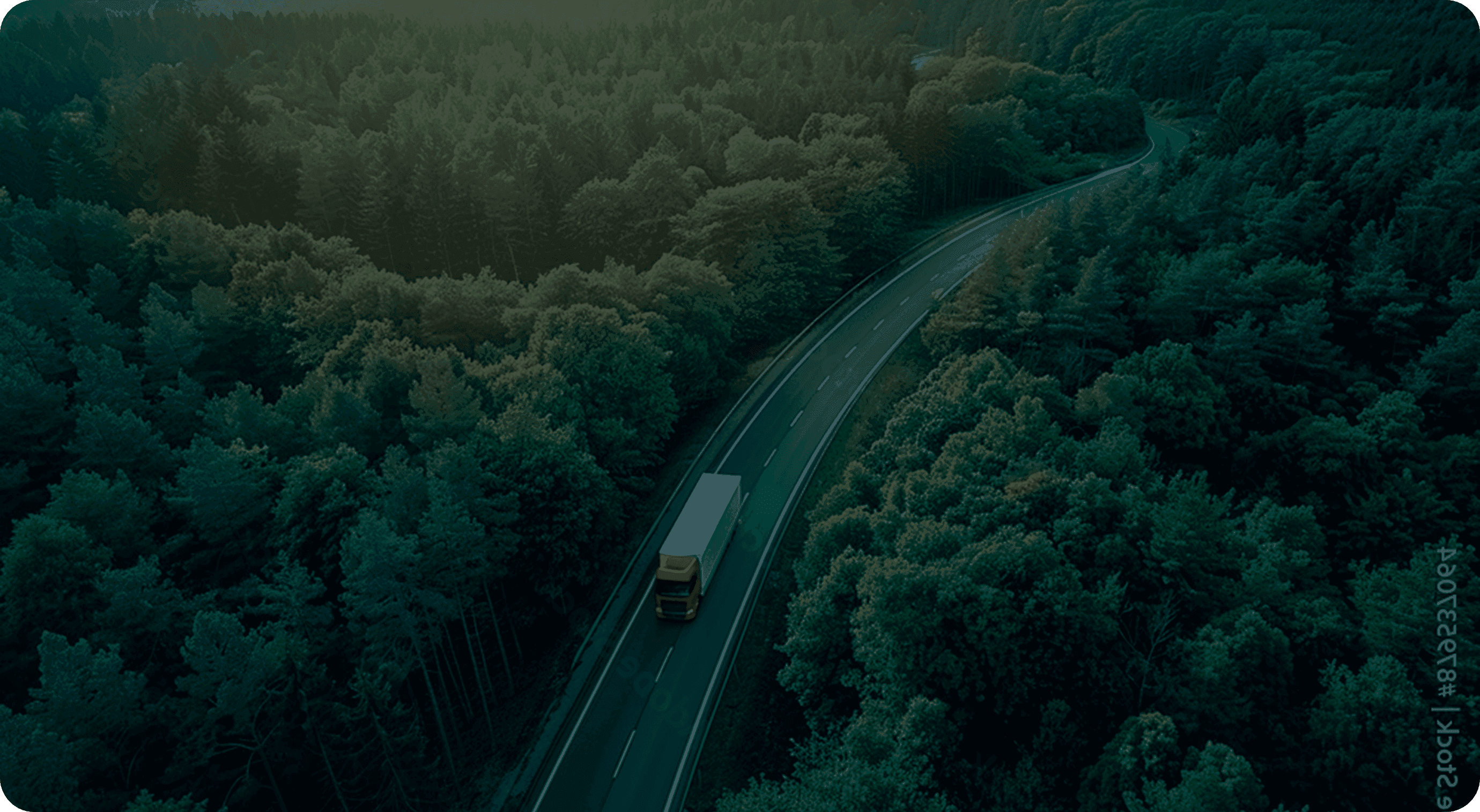 Car carrier truck transporting vehicles on a forest road