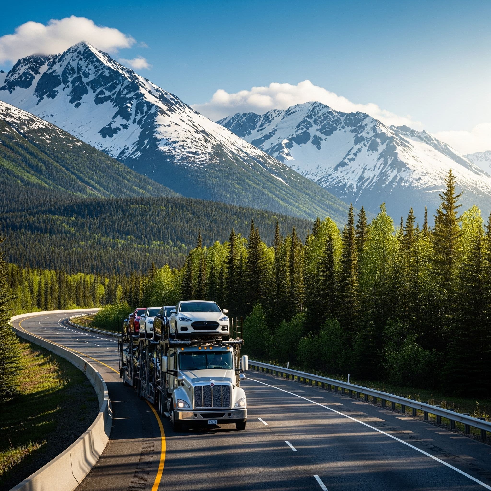 Car carrier truck transporting vehicles